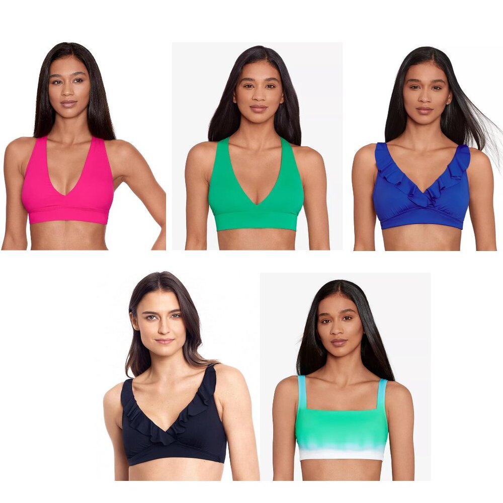 NWT LAUREN Ralph Lauren Beach Club Bikini Tops Multicolor Size 4-16 $100 12HL731